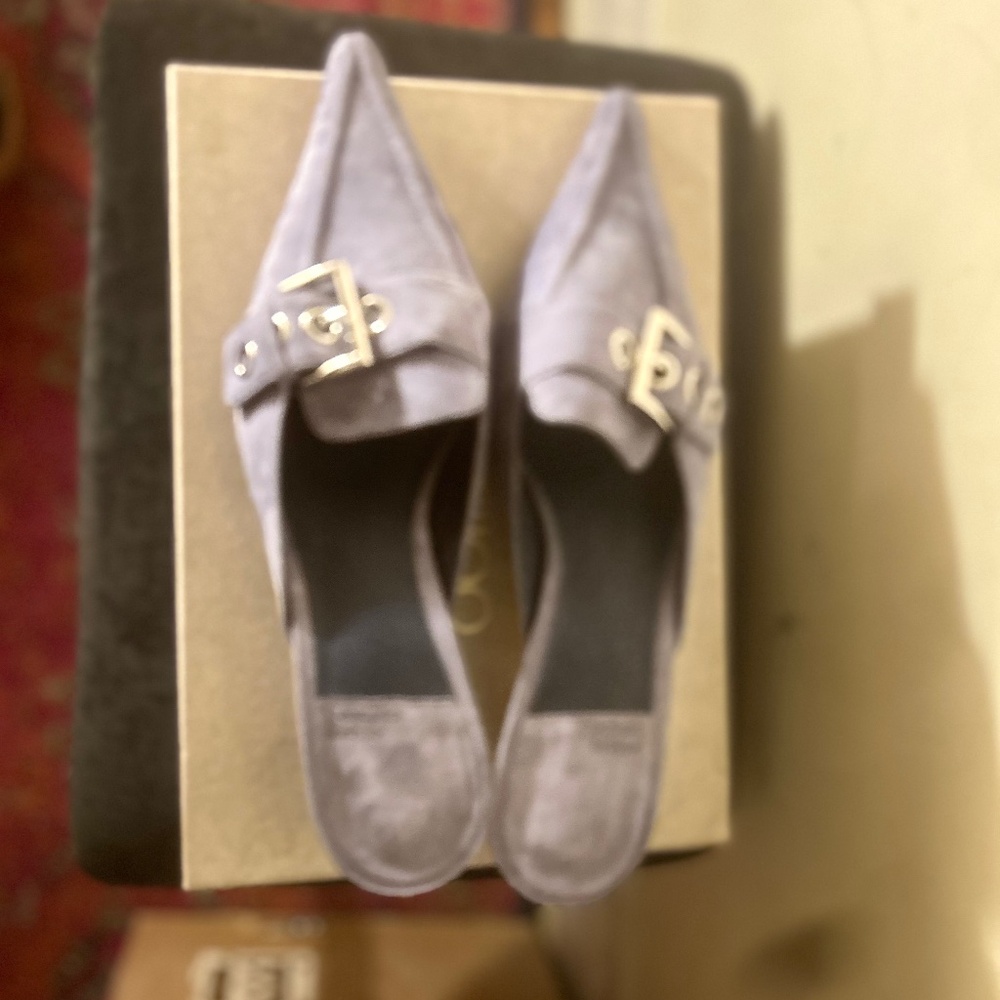 Jeffrey Campbell prevail gray suede mules